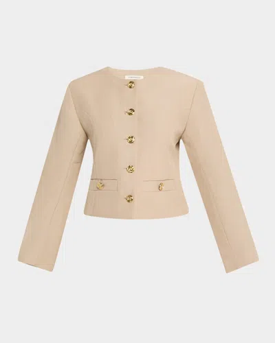 By Malene Birger Frida Cropped Wool-blend Blazer In Brown