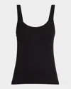 By Malene Birger Frillio Ribbed Monogram Tank Top In Black