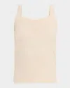 By Malene Birger Frillio Ribbed Monogram Tank Top In Oyster Gray