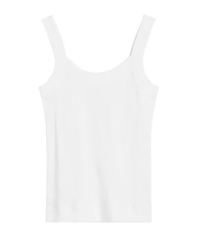 By Malene Birger Frillio Ribbed-knit Cotton Tank Top In White