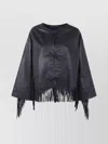 By Malene Birger Fringe Detail Leather Finish Long Sleeves In Blue