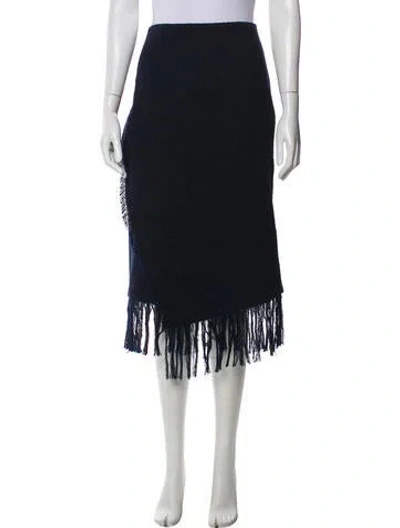Pre-owned By Malene Birger Fringe Trim Accent Skirt Set In Blue