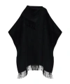 By Malene Birger Turtlo Oversized Fringed Wool Cape In Black