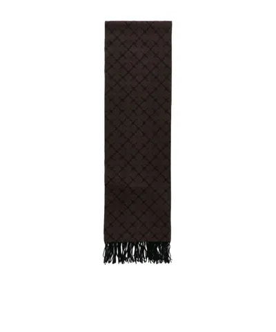 By Malene Birger Fringed Patterned Scarf In Black
