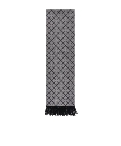 By Malene Birger Fringed Patterned Scarf In Gray