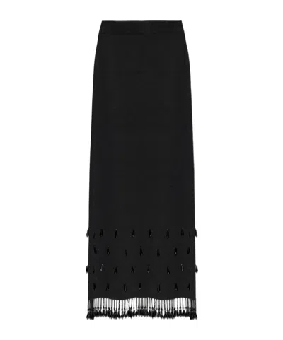 By Malene Birger Fringed Skirt In Black