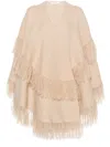 By Malene Birger Fringed Wool-blend Cape In Neutrals