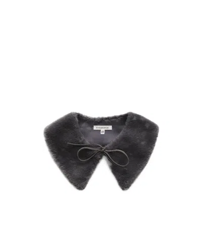 By Malene Birger Fur Tie Collar In Gray