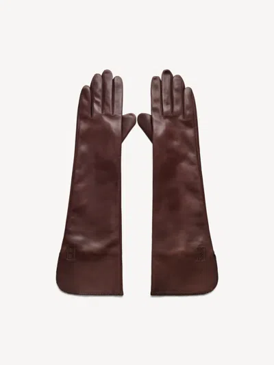 By Malene Birger Gemi Leather Gloves In Brown
