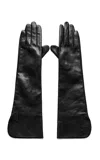 By Malene Birger Gemi Long Leather Gloves In Black