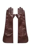 By Malene Birger Gemi Long Leather Gloves In Brown
