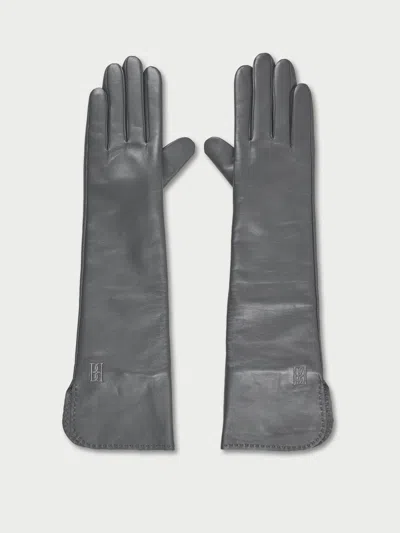 By Malene Birger Gemilo Leather Gloves In Brushed Grey