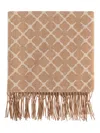 By Malene Birger Geometric-pattern Fringed Scarf In Brown