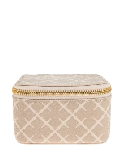 By Malene Birger Geometric Zipped Makeup Bag In Neutral