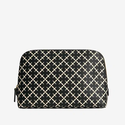 By Malene Birger Geometric-print Polyvinyl Cosmetic Case In Black