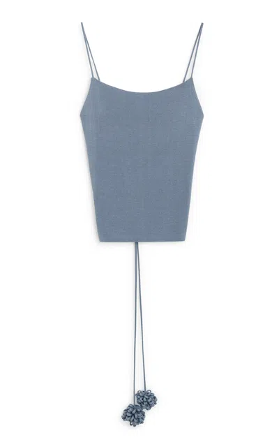 By Malene Birger Gillian Open Back Knit Tank Top In Blue