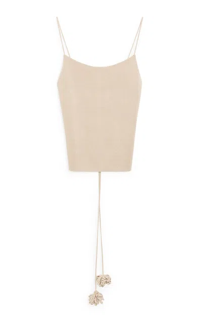 By Malene Birger Gillian Open-back Knit Tank Top In Beige