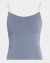 By Malene Birger Gillian Ribbed Lace-up Backless Tank In Grisaille