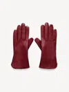 By Malene Birger Ginny Leather Gloves In Burgundy