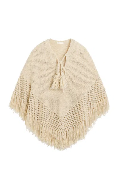By Malene Birger Gintana Fringed Cotton-wool Cape In Ivory