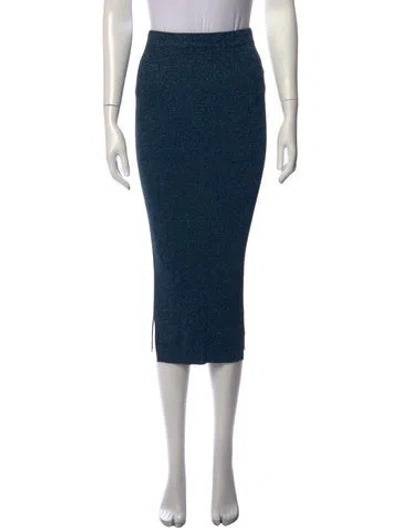 Pre-owned By Malene Birger Glitter Accents Midi Length Skirt In Blue