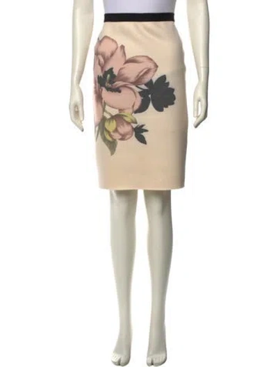 Pre-owned By Malene Birger Graphic Print Knee-length Skirt In Neutral