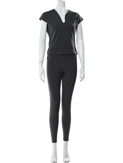 Pre-owned By Malene Birger Graphic Print Pant Set W/ Tags In Black
