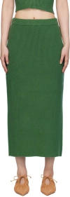 By Malene Birger Green Kyara Midi Skirt In 4ey Comfrey
