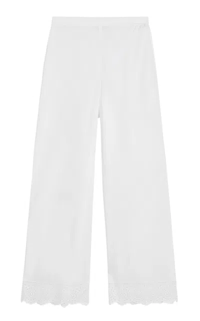 By Malene Birger Gretana Eyelet Cotton Wide-leg Pants In Brown