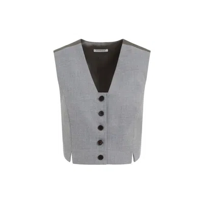 By Malene Birger Bettas Fitted Waistcoat In Tm Grey Melange