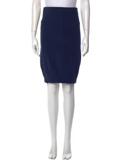 Pre-owned By Malene Birger Grosgrain Trim Knee-length Skirt In Blue