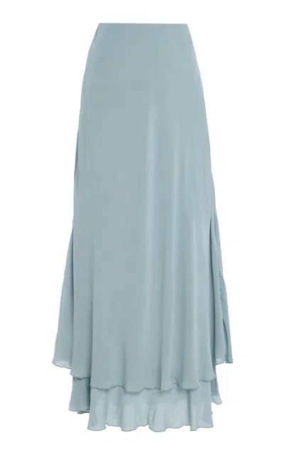 By Malene Birger Gurli Tiered-ruffle Maxi Skirt In Blue