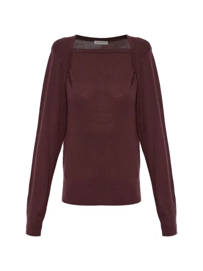 By Malene Birger Gwen Square-neck Sweater In Brown