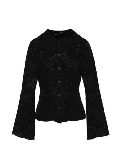 By Malene Birger Gwenevere Crochet-knit Cardigan In Black