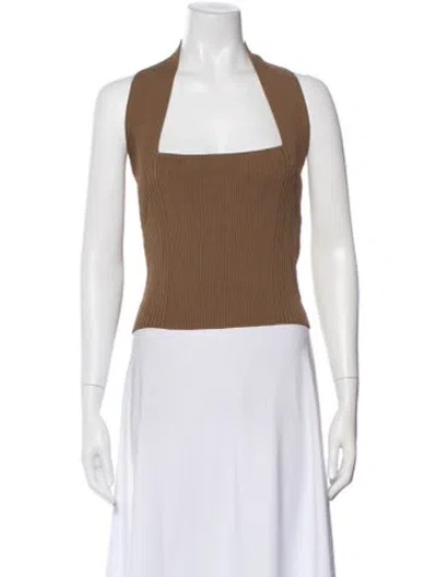 Pre-owned By Malene Birger Halterneck Sleeveless Top In Brown