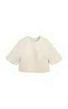 By Malene Birger Hania Boxy Cotton-blend Cropped T-shirt In Nude