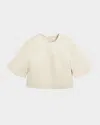 By Malene Birger Hania Boxy Cotton-blend Cropped T-shirt In Oyster Gray