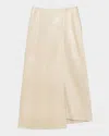 By Malene Birger Hannas Crocodile-embossed Leather Wrap Skirt In Nomad