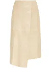 By Malene Birger Hannas Croc-embossed Leather Midi Skirt In Neutrals