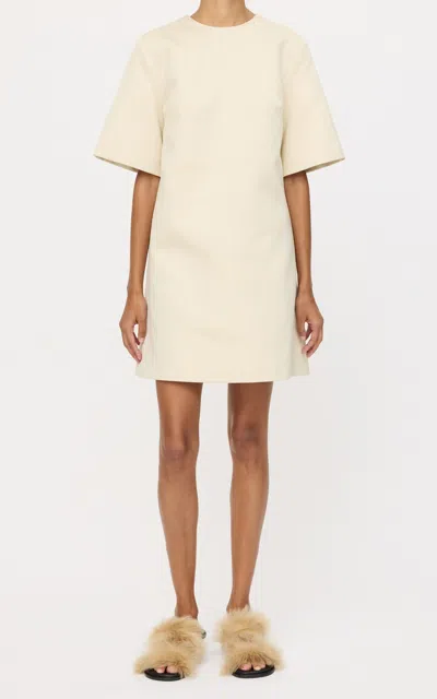 By Malene Birger Harperz Cotton-blend Mini Dress In Ivory