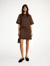 By Malene Birger Harperz Cotton-blend Mini Dress In Dark Mahogany