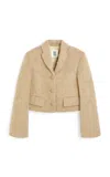 By Malene Birger Harriet Brushed Wool-blend Jacket In Brown