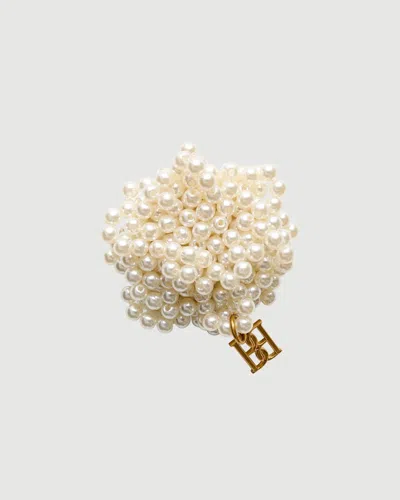 By Malene Birger Helea Monogram Brooch In White