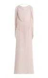 By Malene Birger Helene Fringed Silk Maxi Dress In Brown