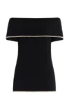 By Malene Birger Hetha Off-the-shoulder Knit Top In Black
