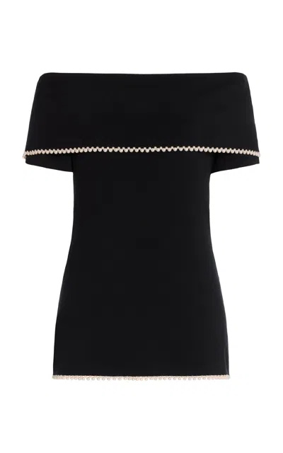 By Malene Birger Hetha Off-the-shoulder Knit Top In Black