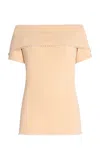 By Malene Birger Hetha Off-the-shoulder Knit Top In Neutral