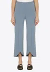 By Malene Birger Light Blue Normann Trousers With Slits In Light Blue