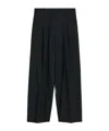 By Malene Birger High-waisted Wide-leg Casual Pants In Black