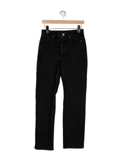 Pre-owned By Malene Birger High-rise Straight Leg Jeans In Black